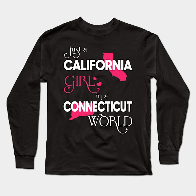 Just California Girl In Connecticut World Long Sleeve T-Shirt by FaustoSiciliancl